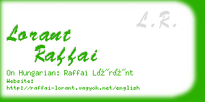 lorant raffai business card